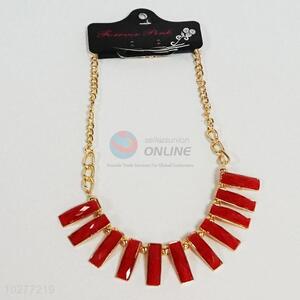3D Acrylic Red Strip Pendant Necklace