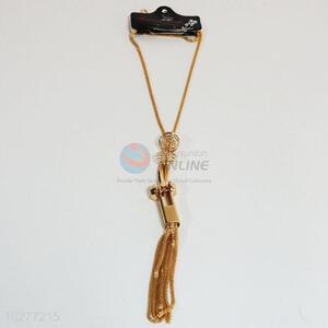 Elegant Golden Color Necklace Pendant with Tassels