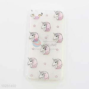 Pink Color Cartoon Unicorn Pattern Silicone Mobile Phone Shell for iphone