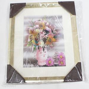 Normal Low Price Pink Color Flowers Painting Crafts for Wall Decoration