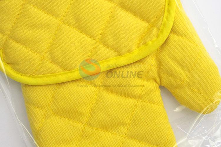 Yellow Color 2 Pcs/Set Cooking Microwave Oven Mitt Insulated Non-slip Glove