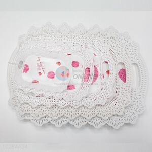 Exquisite flower pattern 5-size square fruit plate