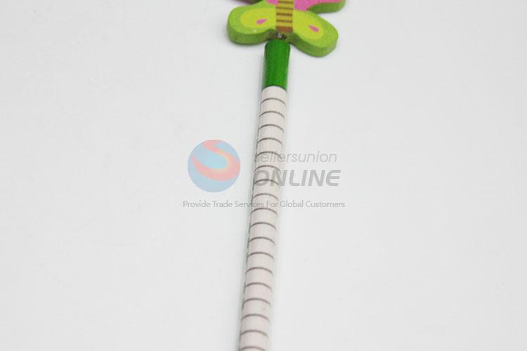 Wholesale Price Silm Colorful Butterfly Shape Wooden Pencil