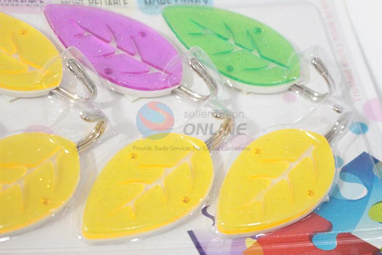 China Wholesale Colorful Leaf Design Wall Sticky Hooks