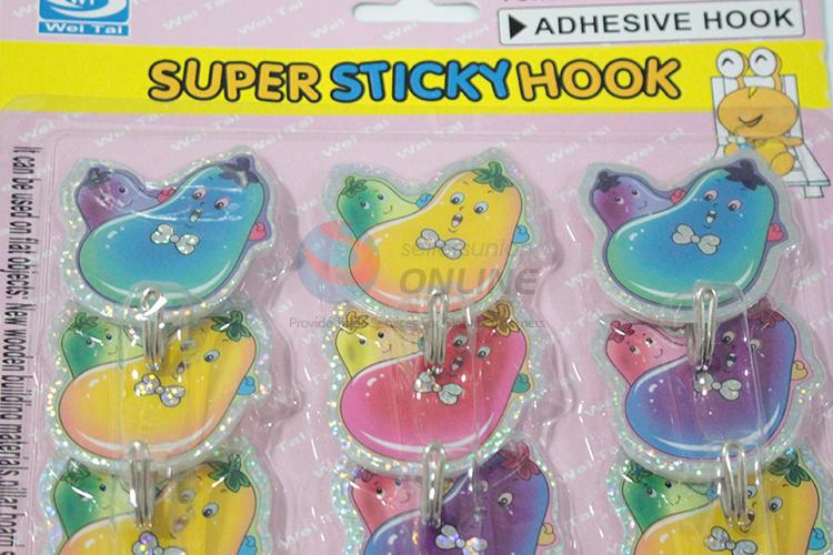 Wholesale Popular Colorful Eggplant Shape Sticky Hooks