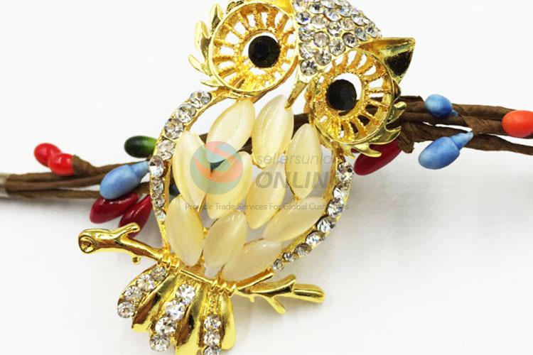 Vintage Owl Shaped Rhinestone Brooch for Wedding Invitations