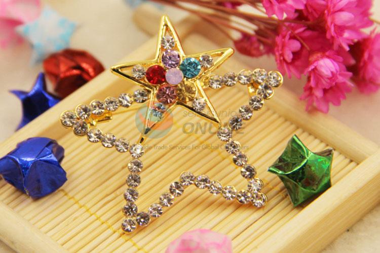 New Arrival Star Shaped Alloy Brooch for Clothes