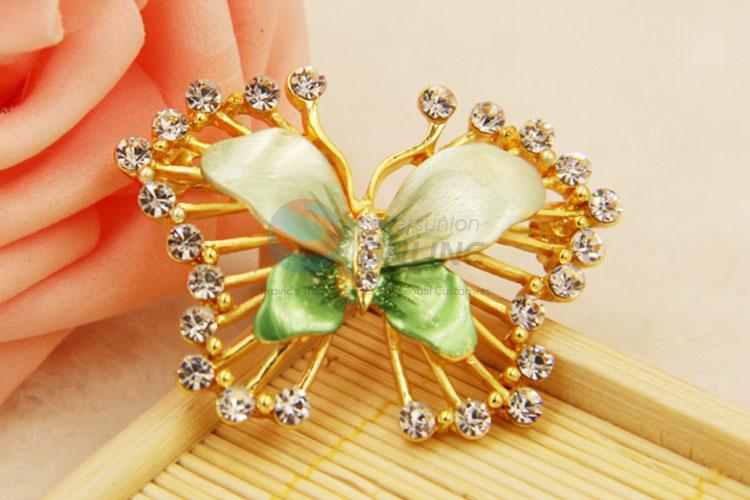 Butterfly Shaped Elegant Decorated Crystal Rhinestone Brooch