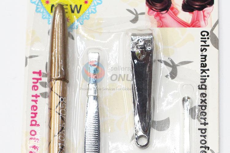 Wholesale Girls Manicure Set Nail Clipper/ Eyebrow Tweezers/ Pencil Sharpener