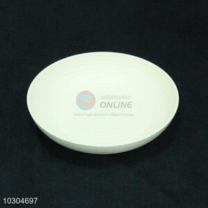 White Round Bamboo Fiber Plate