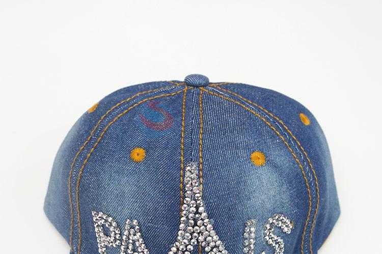 New Fashion Rhinestone Blue Denim Hat Caps