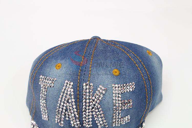 Fashion Rhinestone Denim Hat Summer Caps