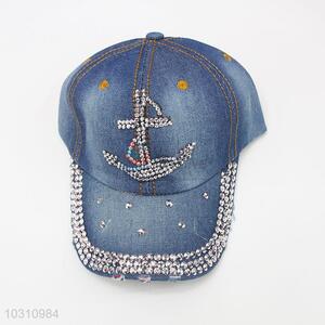 High Quality Fashion Rhinestone Denim Hat Caps