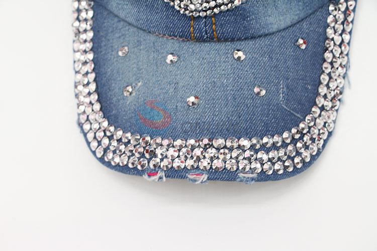 High Quality Fashion Rhinestone Denim Hat Caps