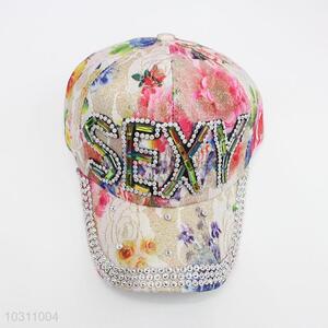 Fashion Sexy Letter Rhinestone Denim Hat Caps for Wholesale