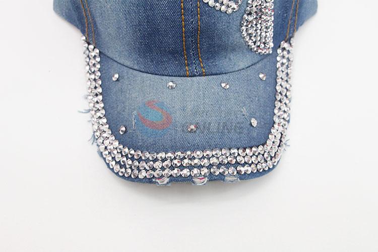 Fashion Men Women Rhinestone Denim Hat Caps