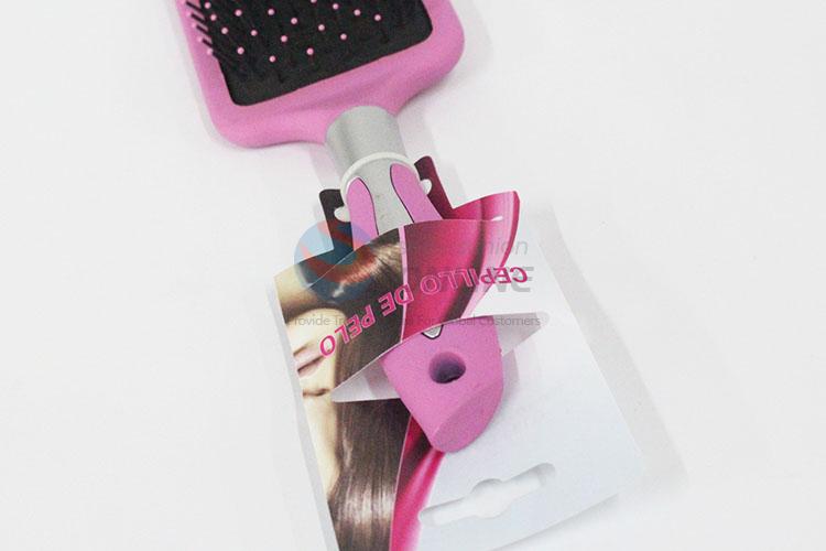 Newest Pink Handle Square Shaped Hair Brush