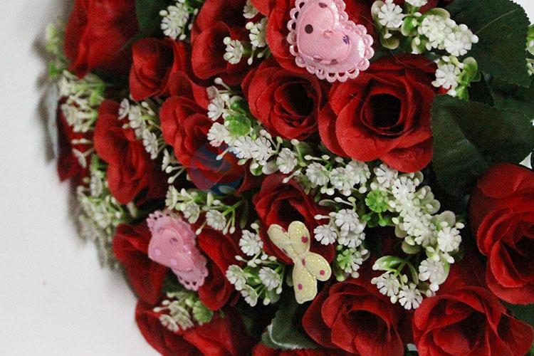 24 Pieces Red Rose Artificial Flowers for Wedding Decoration