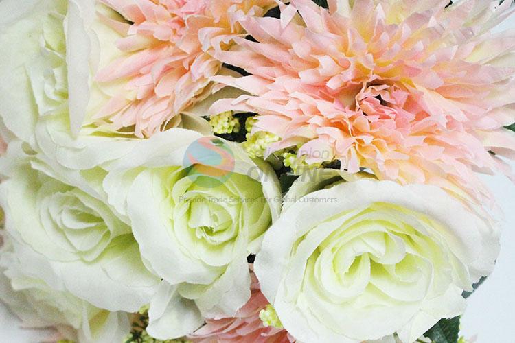 10 Heads Artificial Chrysanthemum and Roses Flowers for Wedding Decoration