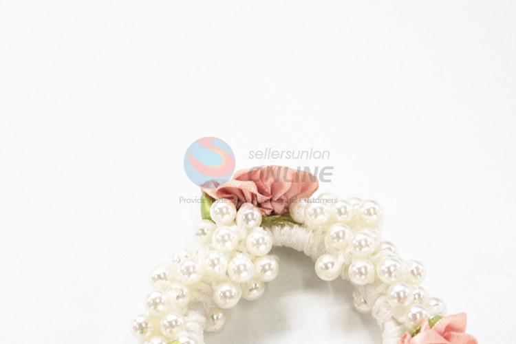 High quality promotional flower&pearl hair ring