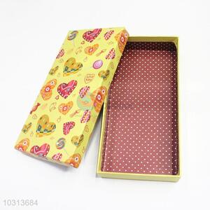 Lovely Heart Design Yellow Color Gift Box