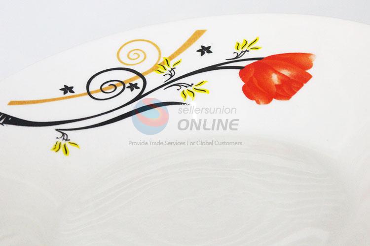 Good Quality Flower Pattern Ceramic Plate Dinner Dish