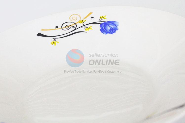 Wholesale Flower Pattern Ceramic Plate Round Dish