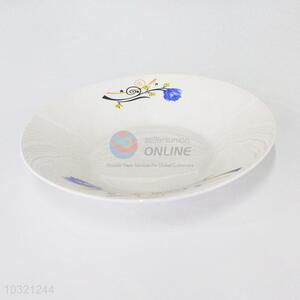 Wholesale Flower Pattern Ceramic Plate Round Dish