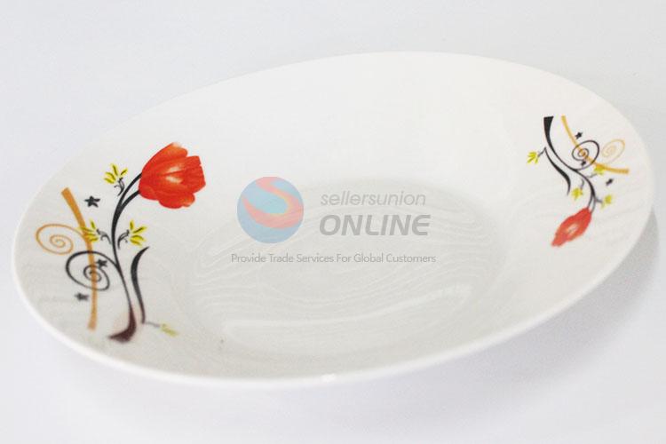 Good Quality Flower Pattern Ceramic Plate Dinner Dish