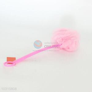 Pink Long Handle Bath Ball