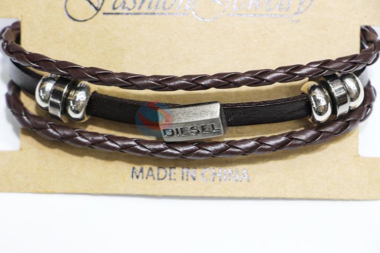 Promotional Gift Alloy Jewelry Cowhide Bangle Bracelet