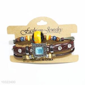 Promotional Gift Handmade Cowhide Bracelet Jewelry Bangle