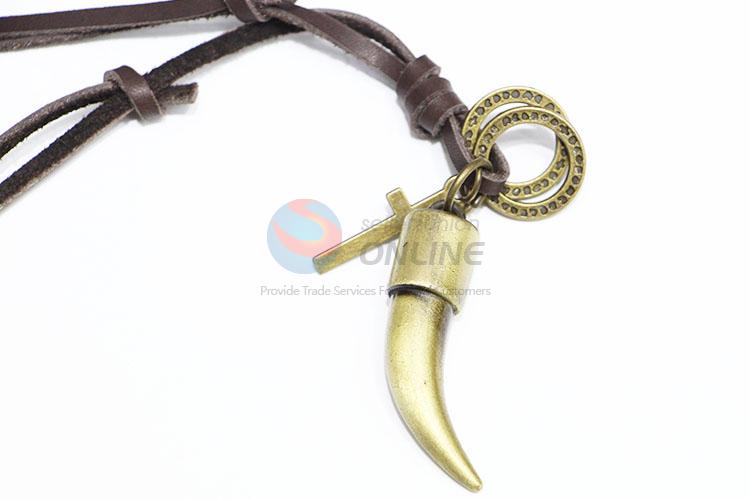 Promotional Gift Vintage Horn Shaped Pendant Necklace Accessories
