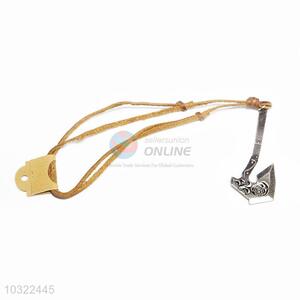 Best Selling Cowhide Sweater Necklace with Axe Pendant