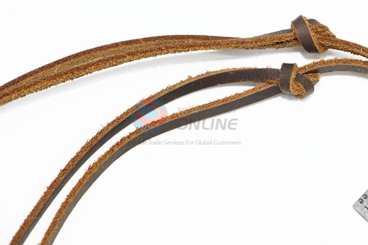 Factory Direct Antique Long Cowhide Necklace with Bullet Pendant