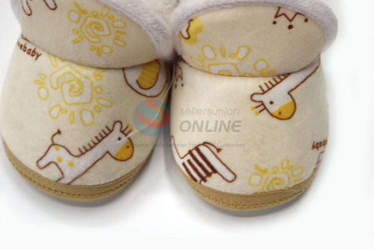 Nice Cartoon Giraffe Pattern Warm Baby Shoes for Sale