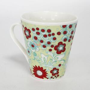 Beautiful style low price red flowers ceramic cup