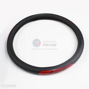 Black Colors Car Steering Wheel Cover Leather Size 38cm