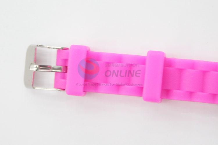 High Quality Pink Womens Watch with Silicone Strap