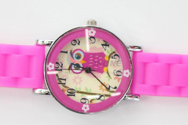 High Quality Pink Womens Watch with Silicone Strap