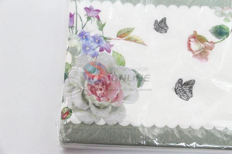 Nice Flower and Butterfly Pattern Square Paper Towel for Sale