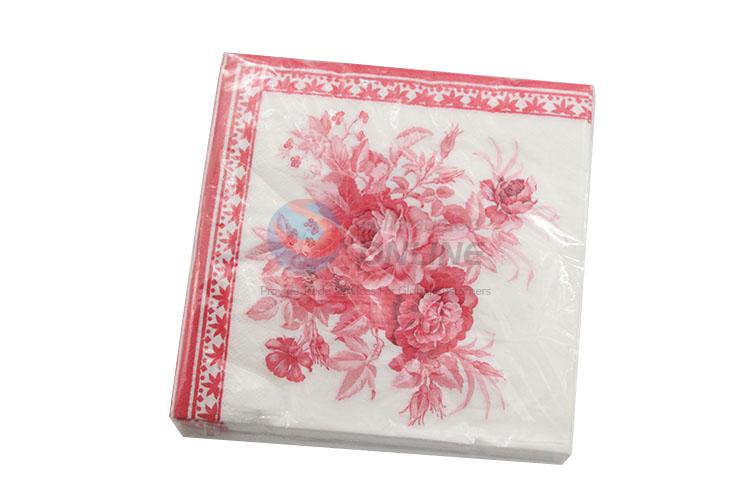 Professional Flower Printed Square Paper Towel for Sale