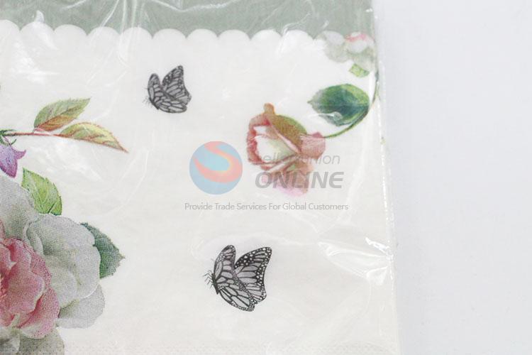 Nice Flower and Butterfly Pattern Square Paper Towel for Sale