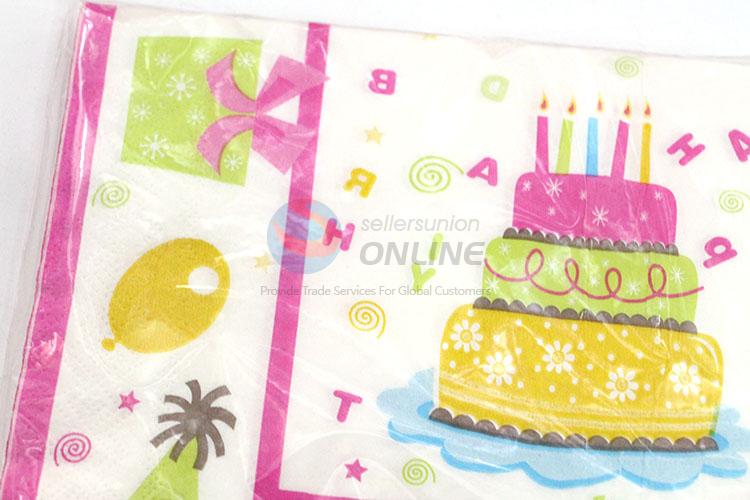 Popular Happy Birthday Square Paper Towel for Sale