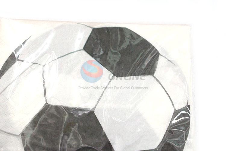 Cheap Price Football Printed Square Paper Towel for Sale