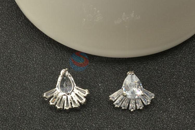 Factory supply delicate silver zircon earrings