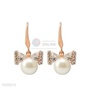 Wholesale promotional custom bowknot pearl earrings
