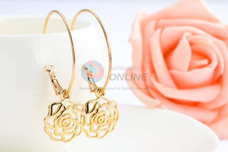 Popular design low price camellia earrings