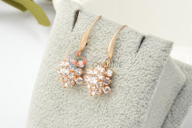 Nice classic cheap flower zircon earrings