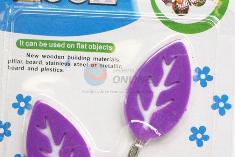 Cartoon Leaf Shape Sticky Hook Plastic Wall Hook